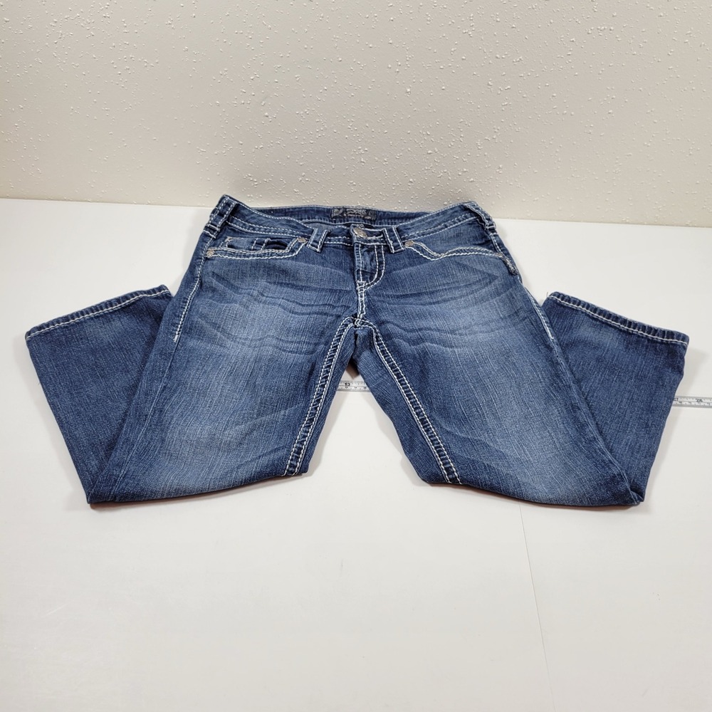 Silver Jeans Co Aiko Capri Womens 26 Blue Excellent Thick Stitch Mid Rise Denim